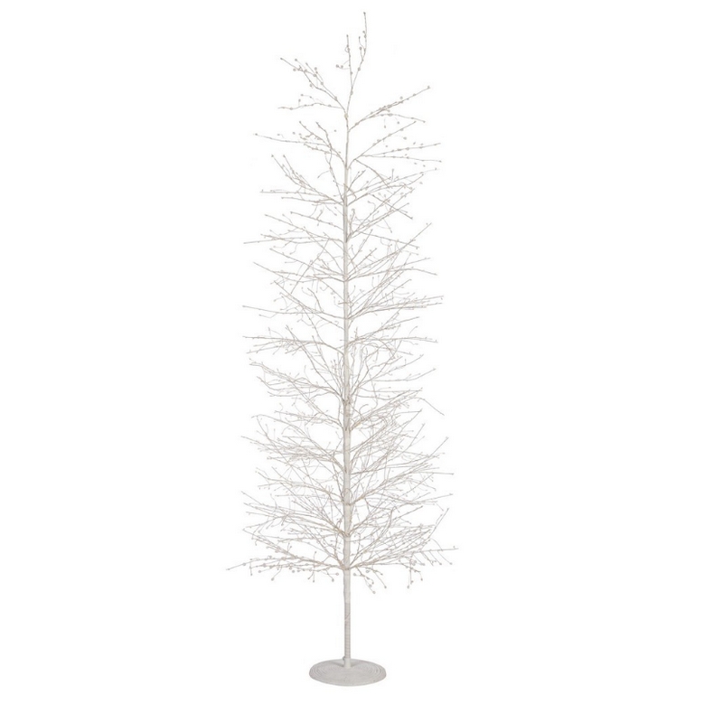 Albero di Natale con luci incorporate di colore bianco con 2700 microled e alto 240 cm